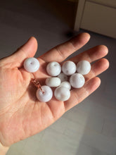 Load image into Gallery viewer, Type A 100% Natural white/light purple drum shape Jadeite Jade bead/pendant BF95