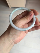 Load image into Gallery viewer, 58mm certified 100% natural type A light green/purple with green fly flowers round cut jadeite jade bangle BN55-3123