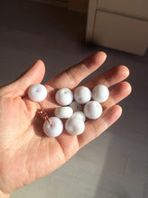 Load image into Gallery viewer, Type A 100% Natural white/light purple drum shape Jadeite Jade bead/pendant BF95