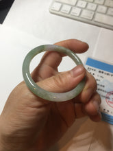 Load image into Gallery viewer, 48mm certified 100% natural Type A light green purple slim oval jadeite jade bangle PB207-2839