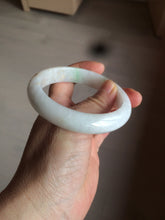 Load image into Gallery viewer, 57.8mm certified  100% natural sunny green/white jadeite jade bangle BF42-1471