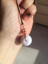 Load image into Gallery viewer, Type A 100% Natural white/light purple drum shape Jadeite Jade bead/pendant BF95