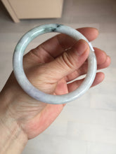 Load image into Gallery viewer, 57mm certified 100% natural type A light green/purple/yellow(FU LU SHOU) with green fly flowers round cut jadeite jade bangle BN54-3124