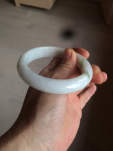 Load image into Gallery viewer, 57.8mm certified  100% natural sunny green/white jadeite jade bangle BF42-1471