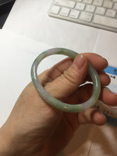 Load image into Gallery viewer, 48mm certified 100% natural Type A light green purple slim oval jadeite jade bangle PB207-2839