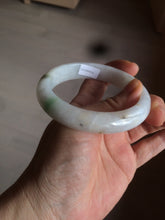 Load image into Gallery viewer, 57.8mm certified  100% natural sunny green/white jadeite jade bangle BF42-1471
