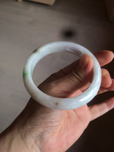 Load image into Gallery viewer, 57.8mm certified  100% natural sunny green/white jadeite jade bangle BF42-1471