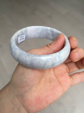Load image into Gallery viewer, 59mm Certified Type A 100% Natural light purple white chubby broad style Jadeite Jade bangle BM98-4481