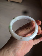 Load image into Gallery viewer, 57.8mm certified  100% natural sunny green/white jadeite jade bangle BF42-1471