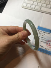 Load image into Gallery viewer, 48mm certified 100% natural Type A light green purple slim oval jadeite jade bangle PB207-2839