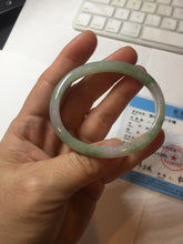 Load image into Gallery viewer, 48mm certified 100% natural Type A light green purple slim oval jadeite jade bangle PB207-2839