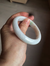 Load image into Gallery viewer, 57.8mm certified  100% natural sunny green/white jadeite jade bangle BF42-1471