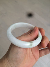 Load image into Gallery viewer, 57.8mm certified  100% natural sunny green/white jadeite jade bangle BF42-1471