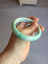 Load image into Gallery viewer, 56 mm Certified type A 100% Natural sunny green/white Jadeite bangle AY84-3462
