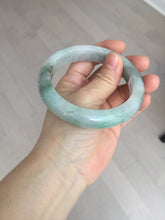 Load image into Gallery viewer, 61.5 mm certified type A 100% Natural oily light green/white/purple chubby Jadeite Jade bangle BM17-2786