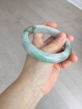 Load image into Gallery viewer, 61.5 mm certified type A 100% Natural oily light green/white/purple chubby Jadeite Jade bangle BM17-2786