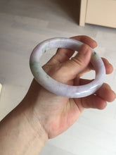 Load image into Gallery viewer, 61.4mm certified 100% natural type A sunny green/purple jadeite jade bangle BN87-8718