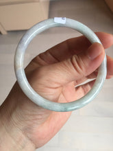 Load image into Gallery viewer, 58mm certified 100% natural type A light green/purple/white slim round cut jadeite jade bangle BN52-3126