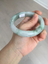 Load image into Gallery viewer, 61.5 mm certified type A 100% Natural oily light green/white/purple chubby Jadeite Jade bangle BM17-2786