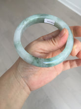 Load image into Gallery viewer, 61.5 mm certified type A 100% Natural oily light green/white/purple chubby Jadeite Jade bangle BM17-2786