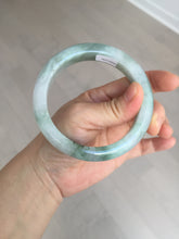 Load image into Gallery viewer, 61.5 mm certified type A 100% Natural oily light green/white/purple chubby Jadeite Jade bangle BM17-2786