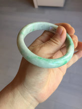 Load image into Gallery viewer, 56 mm Certified type A 100% Natural sunny green/white Jadeite bangle AY84-3462