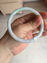 Load image into Gallery viewer, 58mm certified 100% natural type A light green/purple/white slim round cut jadeite jade bangle BN52-3126