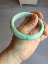 Load image into Gallery viewer, 56 mm Certified type A 100% Natural sunny green/white Jadeite bangle AY84-3462