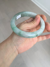 Load image into Gallery viewer, 61.5 mm certified type A 100% Natural oily light green/white/purple chubby Jadeite Jade bangle BM17-2786