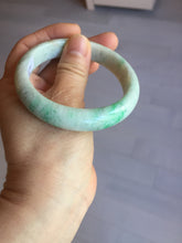 Load image into Gallery viewer, 56 mm Certified type A 100% Natural sunny green/white Jadeite bangle AY84-3462