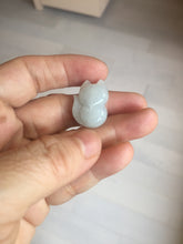 Load image into Gallery viewer, 100% natural type A dark green/light green/white/gray jadeite jade fox pendant necklace PC123