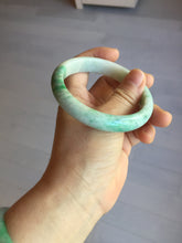Load image into Gallery viewer, 58.5mm Certified type A 100% Natural sunny green/white Jadeite bangle AY86-3473