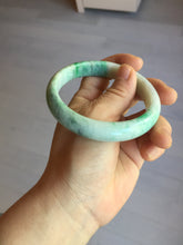 Load image into Gallery viewer, 58.5mm Certified type A 100% Natural sunny green/white Jadeite bangle AY86-3473