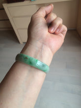 Load image into Gallery viewer, 52.5mm certified 100% natural Type A sunny green red yellow thin jadeite jade bangle GL19-1-4129