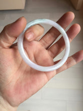Load image into Gallery viewer, 58mm certified 100% natural type A light green/purple/white slim round cut jadeite jade bangle BN50-3117