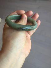 Load image into Gallery viewer, 55.4mm certified 100% natural Type A dark green yellow gray black jadeite jade bangle AA72-7576