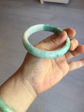 Load image into Gallery viewer, 58.5mm Certified type A 100% Natural sunny green/white Jadeite bangle AY86-3473