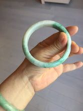 Load image into Gallery viewer, 58.5mm Certified type A 100% Natural sunny green/white Jadeite bangle AY86-3473