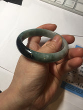 Load image into Gallery viewer, 56.6mm certified 100% natural Type dark green/ gray jadeite jade bangle AU56-4021