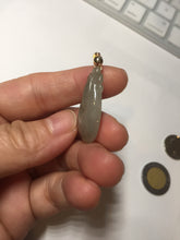 Load image into Gallery viewer, 100% Natural type A icy watery light green/gray Jadeite Jade seashell (福贝)  pendant F150