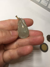 Load image into Gallery viewer, 100% Natural type A icy watery light green/gray Jadeite Jade seashell (福贝)  pendant F150