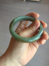 Load image into Gallery viewer, 55.4mm certified 100% natural Type A dark green yellow gray black jadeite jade bangle AA72-7576