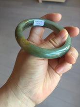 Load image into Gallery viewer, 55.4mm certified 100% natural Type A dark green yellow gray black jadeite jade bangle AA72-7576