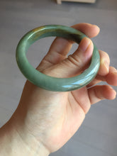 Load image into Gallery viewer, 55.4mm certified 100% natural Type A dark green yellow gray black jadeite jade bangle AA72-7576