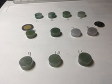 Load image into Gallery viewer, 100% Natural type A icy watery light green/purple/gary Jadeite Jade round cake  pendant group F151