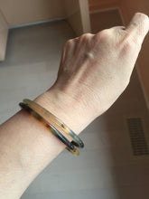 Load image into Gallery viewer, 60-62mm 100% Natural black brown beige slim Buffalo Horn bangle group CB54