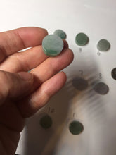 Load image into Gallery viewer, 100% Natural type A icy watery light green/purple/gary Jadeite Jade round cake  pendant group F151