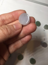 Load image into Gallery viewer, 100% Natural type A icy watery light green/purple/gary Jadeite Jade round cake  pendant group F151