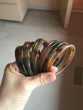 Load image into Gallery viewer, 58-63mm 100% Natural black brown beige slim Buffalo Horn bangle group CB55
