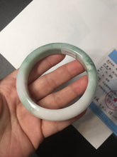 Load image into Gallery viewer, 57mm Certified Type A 100% Natural sunny green/white/ Jadeite Jade bangle BL33-5213
